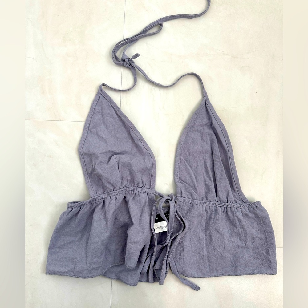 Gray/Blue crop top